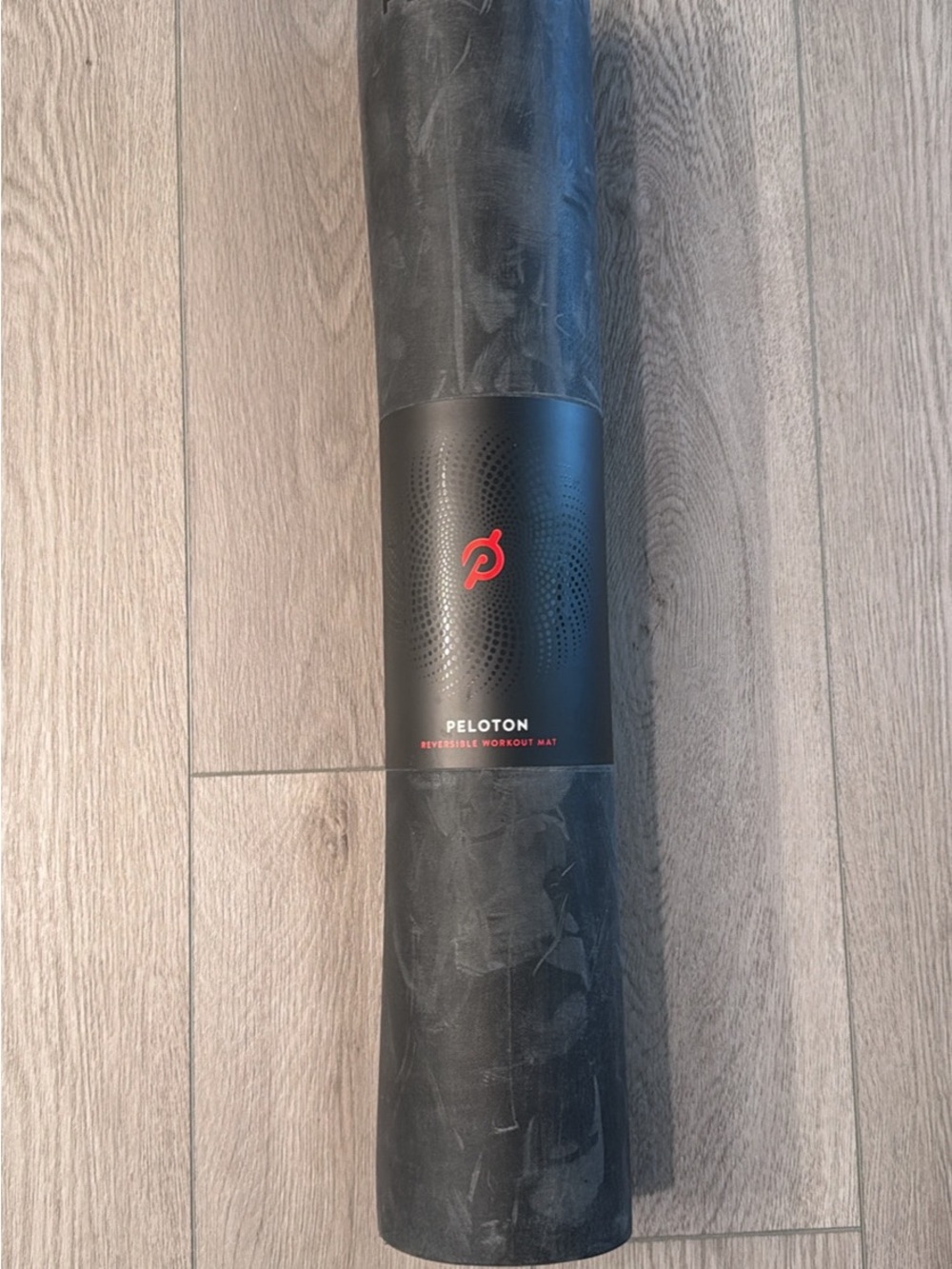 Peloton Black Workout Mat with Red Logo